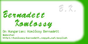 bernadett komlossy business card