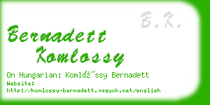 bernadett komlossy business card